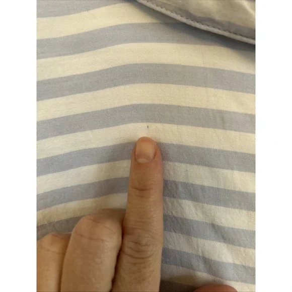 Womens Top JANE AND DELANCEY blue white striped rayon collared cap slv tunic 2X - Picture 7 of 7